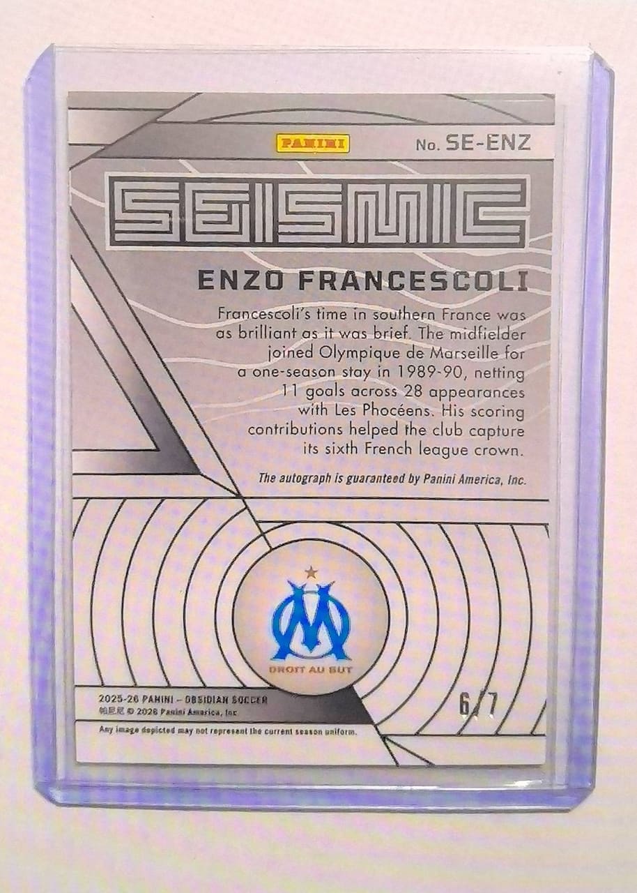 2025-26 Panini Obsidian Soccer Enzo Francescoli · Numerada 6/7, foto 2