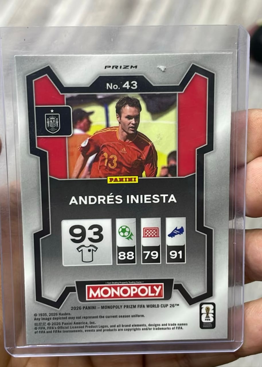 2026 Panini Monopoly Prizm FIFA World Cup 26 Andrés Iniesta, foto 2