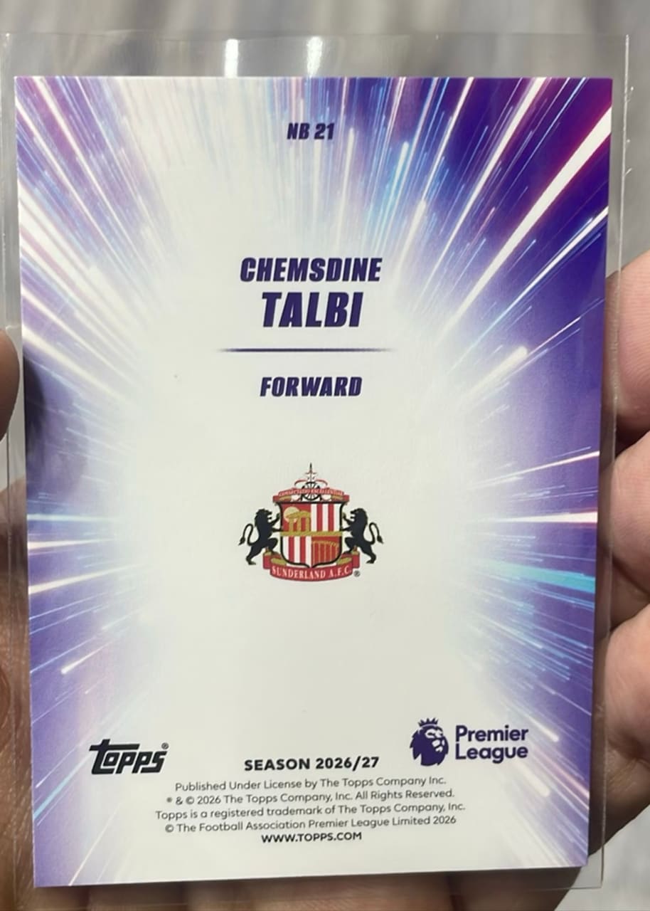 2026-27 Topps Premier League Nitro Chemsduine Talbi, foto 2