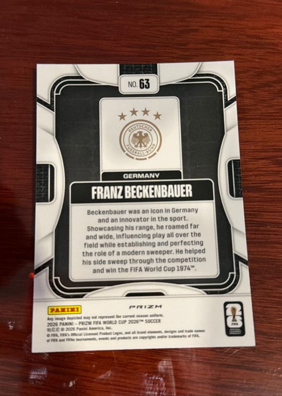 2026 Panini Prizm FIFA World Cup Soccer Franz Beckenbauer, foto 2